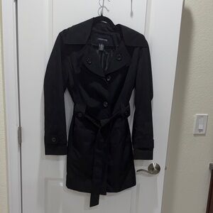 London Fog Women's Elegant Black Trench Coat